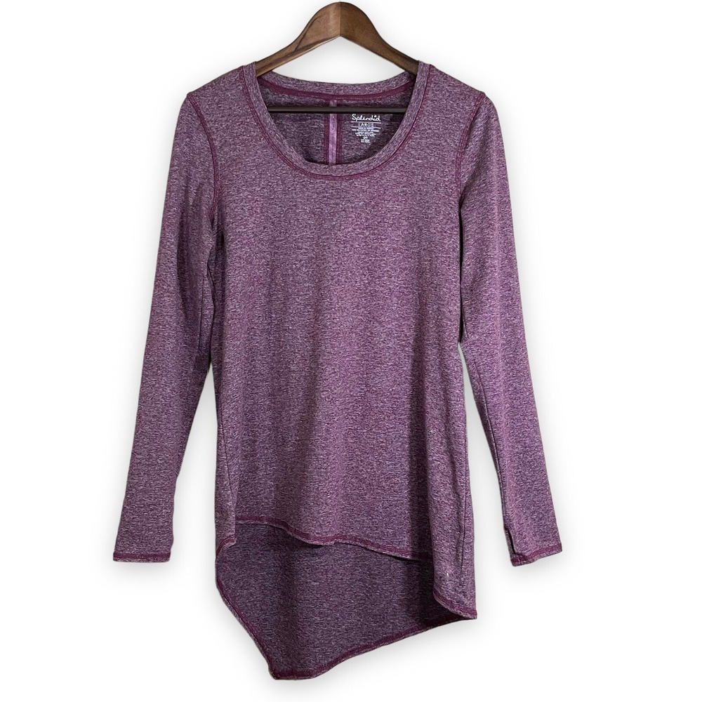 Splendid Active Top Womens Large Purple Space Dye Hi-Lo Thumbhole Excellent